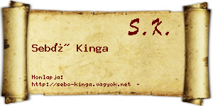Sebő Kinga névjegykártya